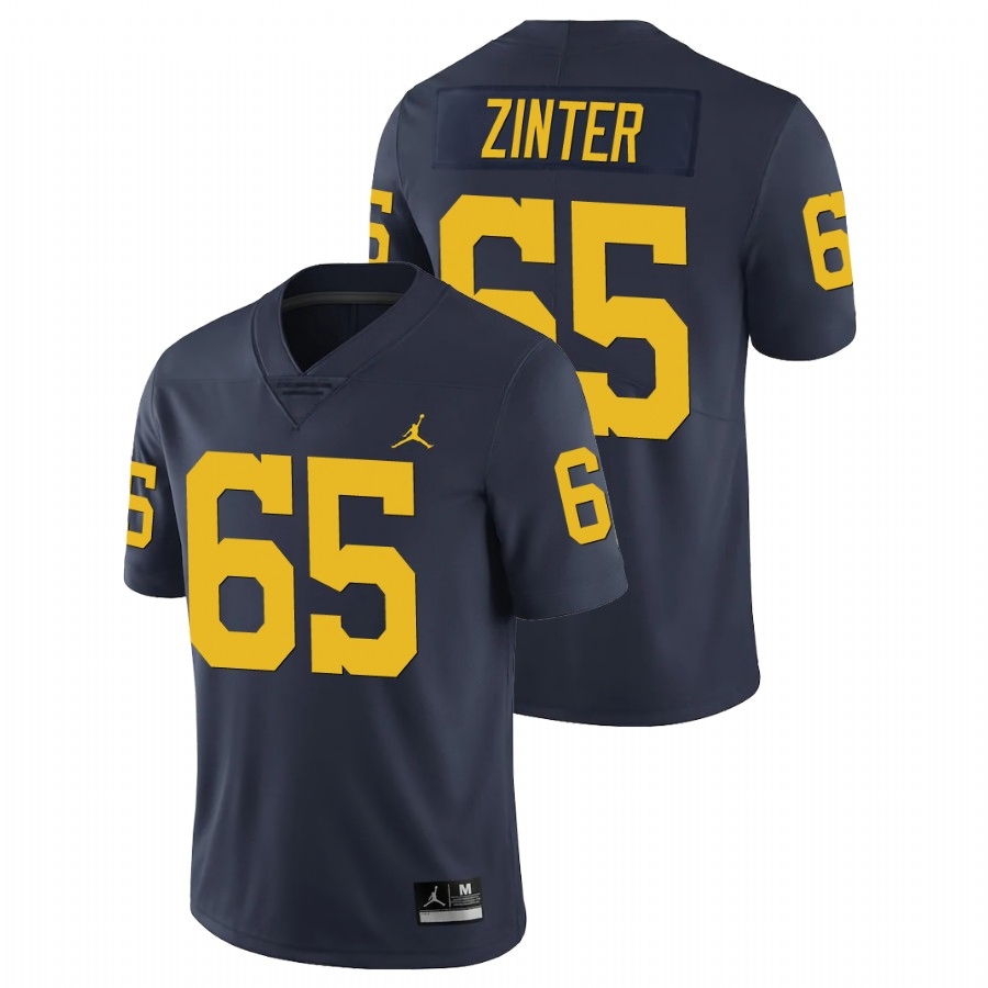 Michigan Wolverines Men's NCAA Zak Zinter #65 Navy Limited College Football Jersey UAX4249JR